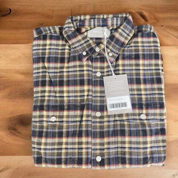 Everlane Men's Flannel Button Down Shirt Large Beech Plaid NWT - Picture 4 of 7